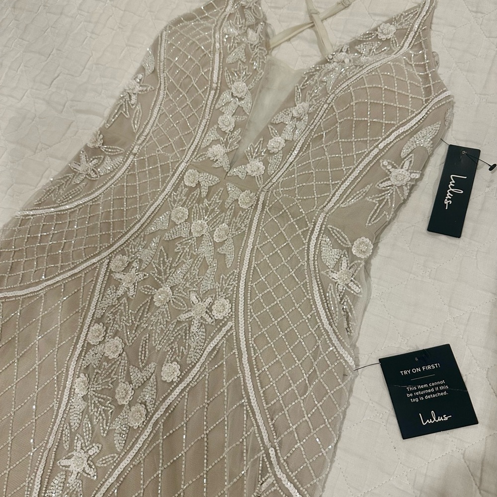 Elegant Cream Beaded Evening or Wedding - Picture 8 of 13